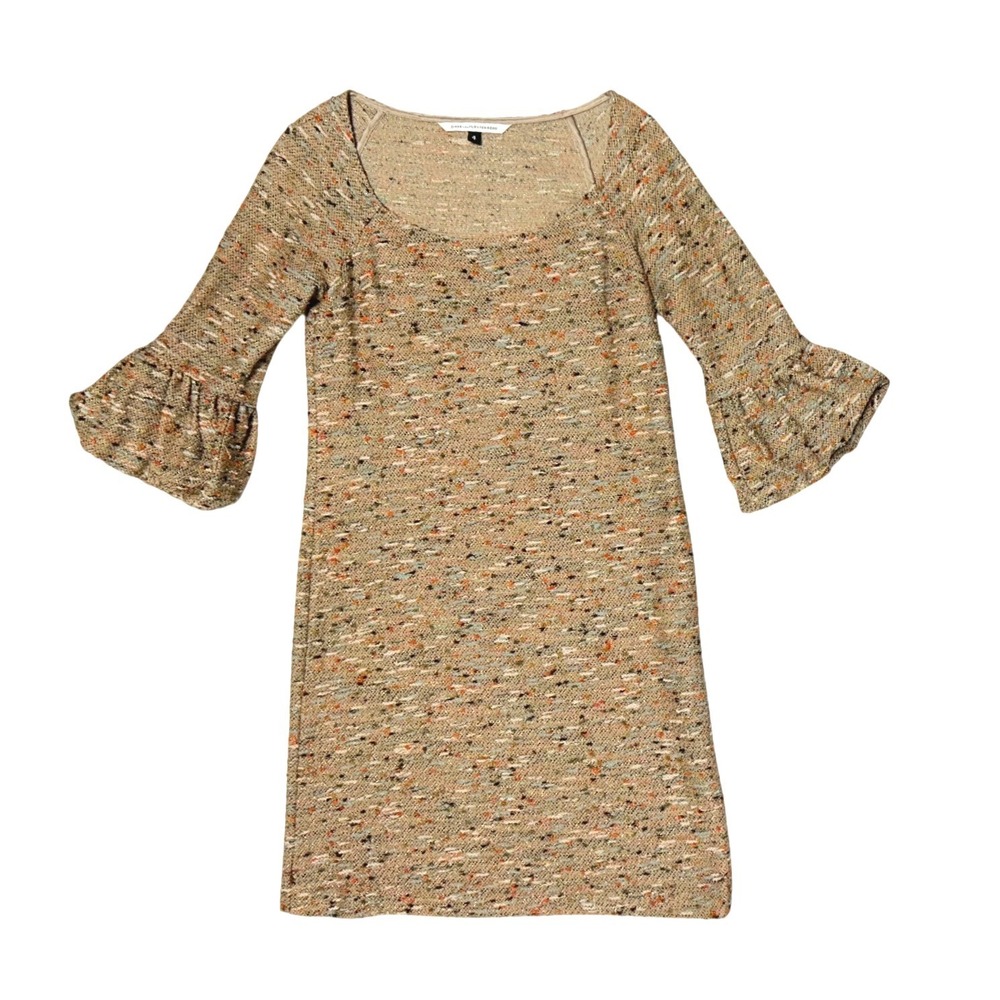 Diane von Furstenberg Sens Bouclé Tweed Bell Sleeve Muticolored Textured Dress 4